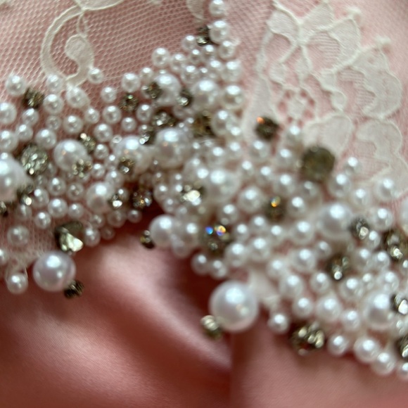 Sherri Hill Pink Satin Mermaid Peplum long gown / dress. Size 2. - Picture 7 of 7